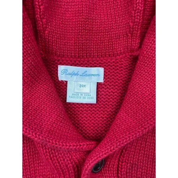 Ralph Lauren big horse red cardigan - Picture 3 of 3